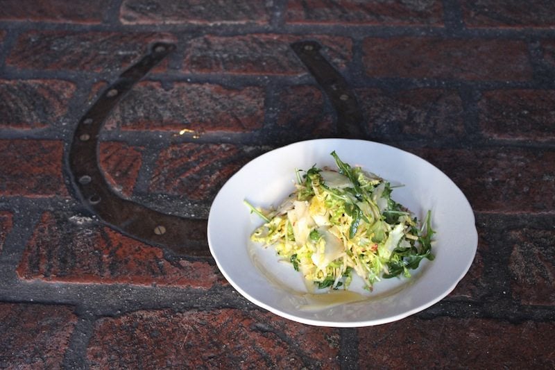 Raw Brussel Sprout Salad by Tom Bergin’s