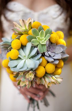 yellow-pom-pom-cactus-wedding-bouquet