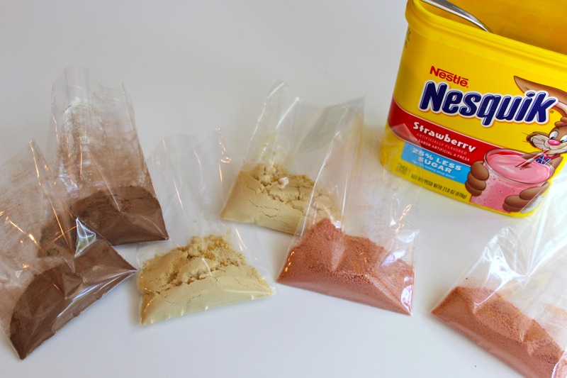 Chocolate, Vanilla and Strawberry Milk at Party