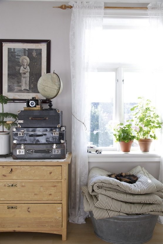 blankets in a galvanized tub