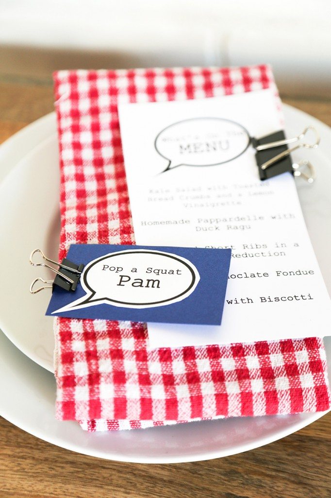 red gingham place setting