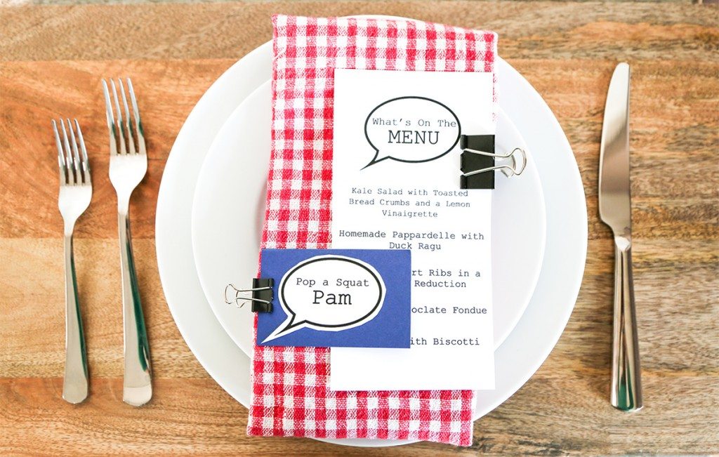 talk bubble place card