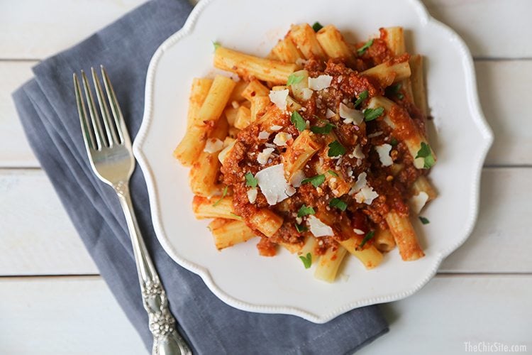 Rigatoni with Spicy Beef Ragù