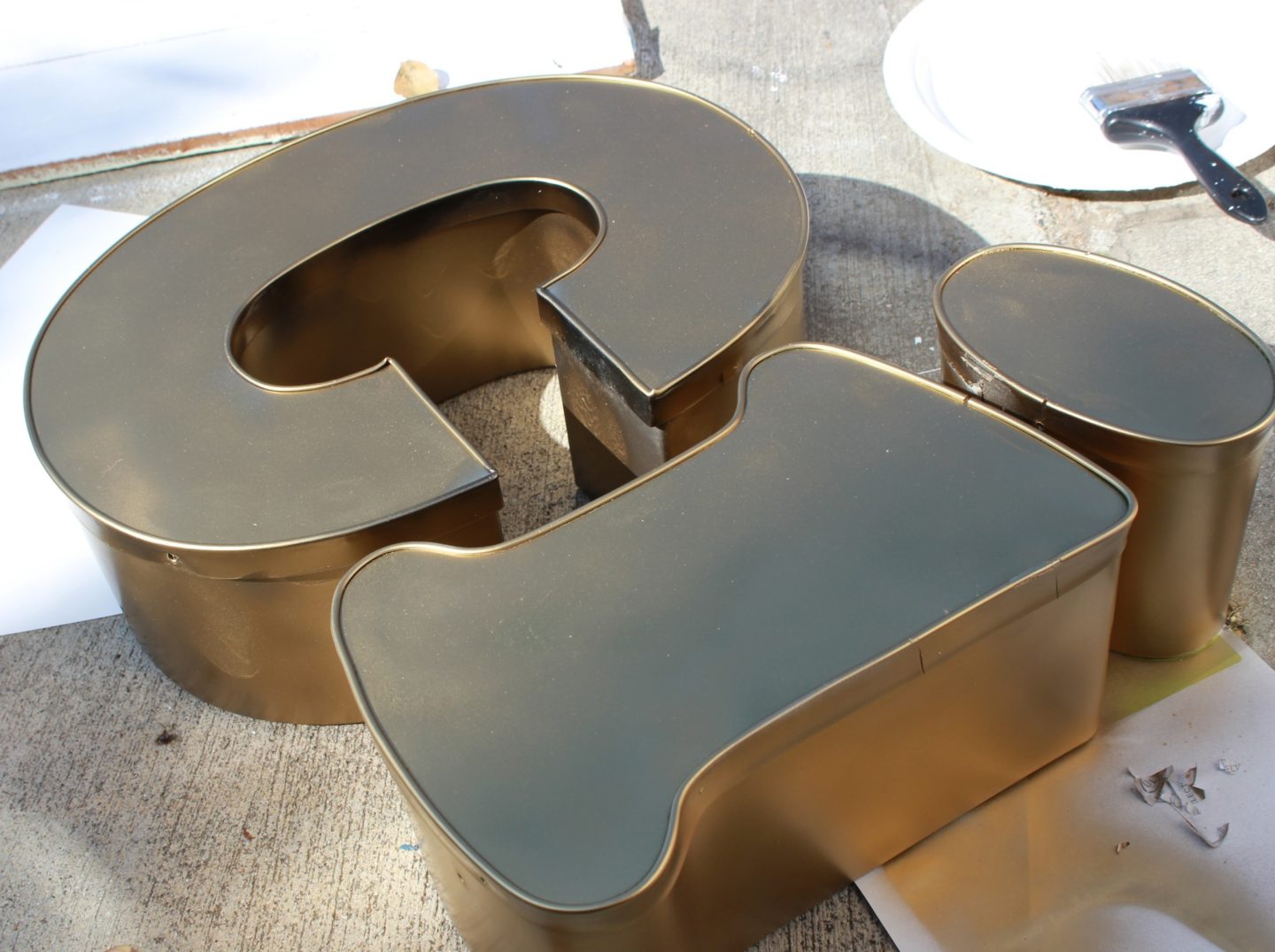 Gold Color Letters Example Using Luster Dust DIY Gold Vintage Signage - Rachel Hollis