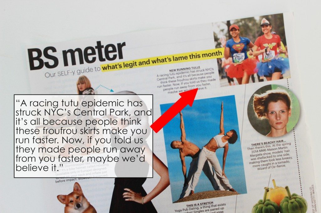 self magazine makes fun of runner