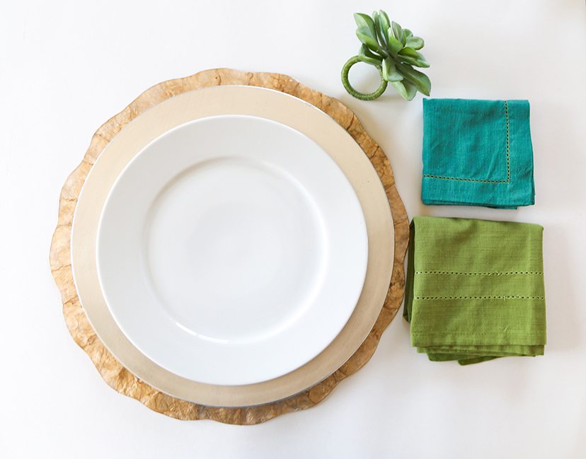 Blue and Green Table Napkins
