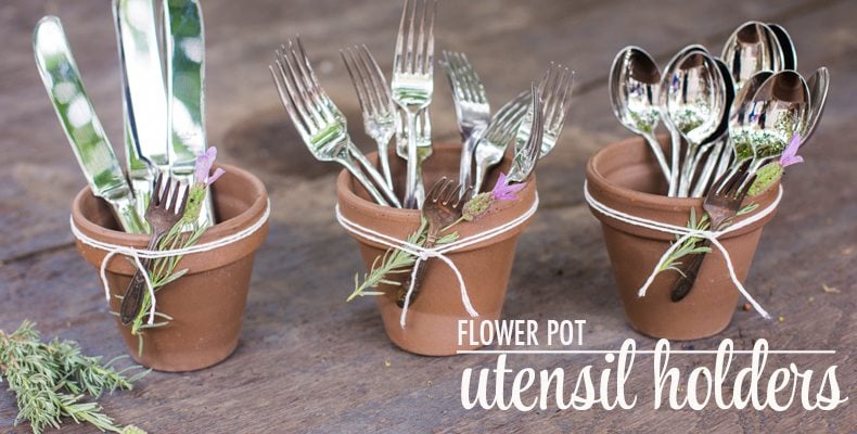 Flower Pot Silverware Holder