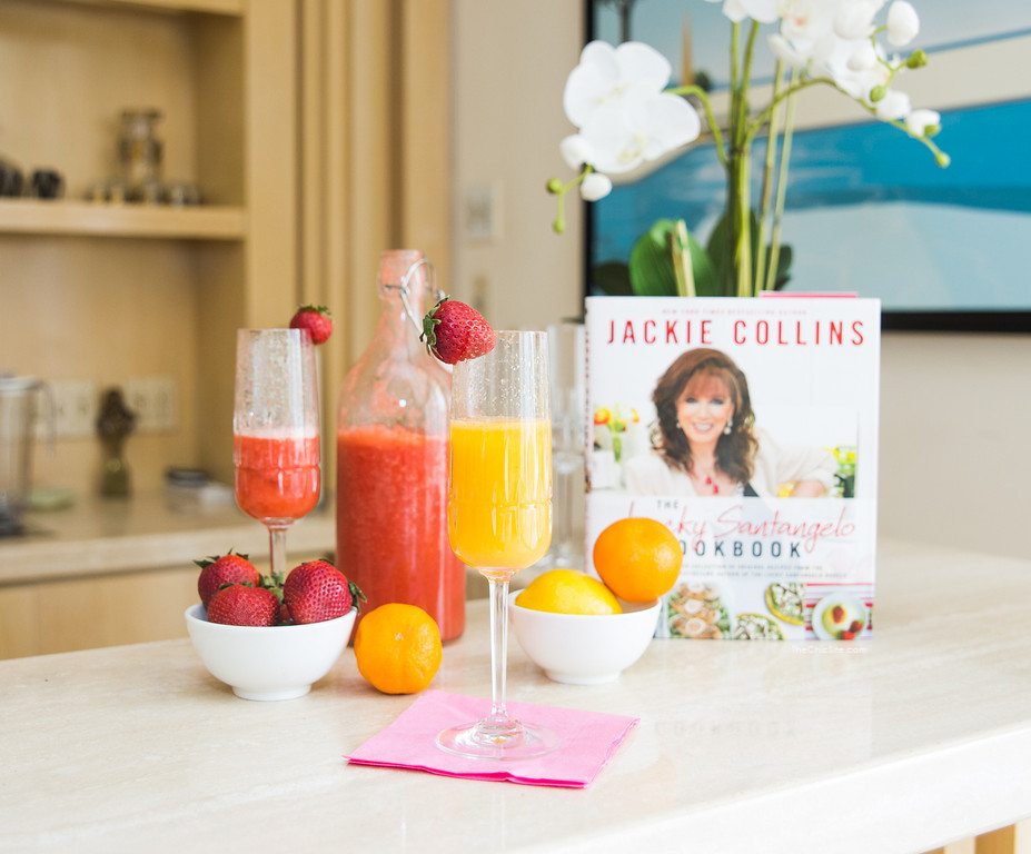 bellini, strawberry juice and champagne