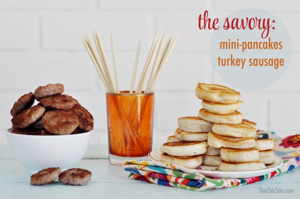 pancakes and sausage kabobs for breakfast