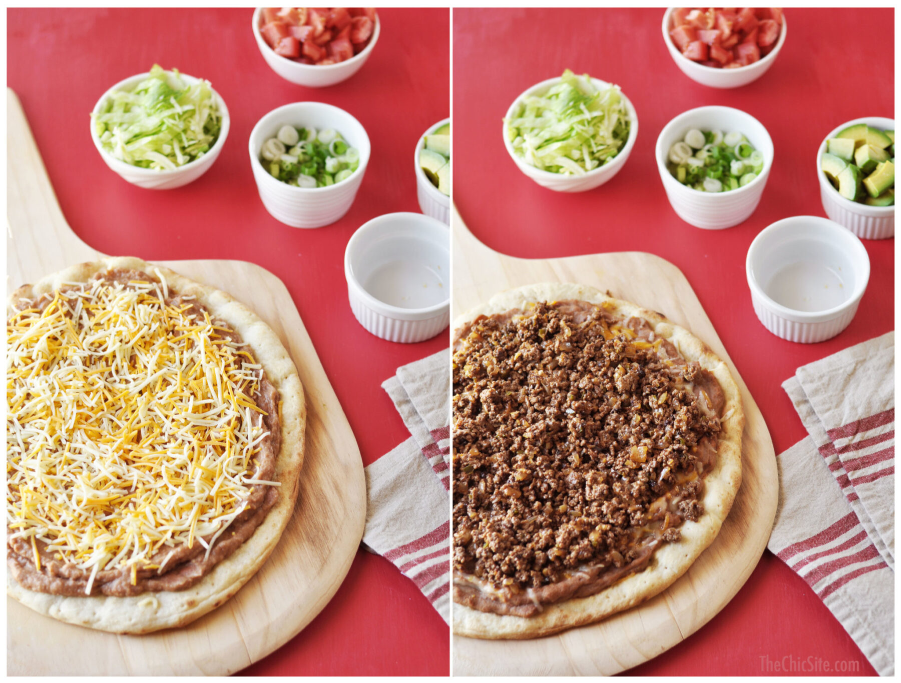 making tex-mex pizza