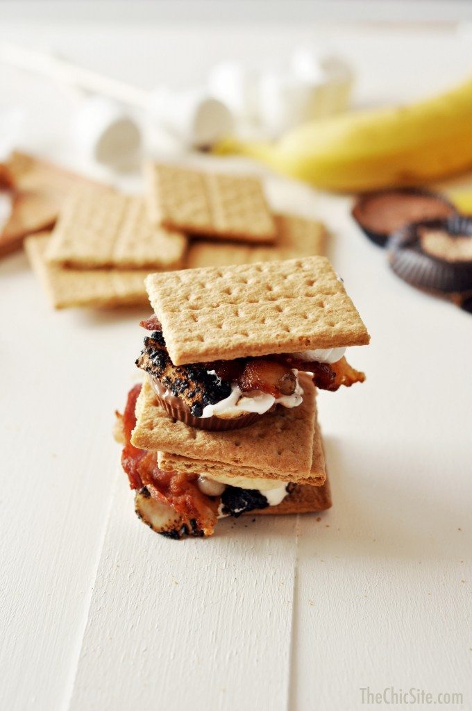 banana peanut butter smores