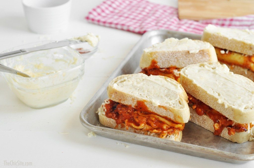 making grilled cheese