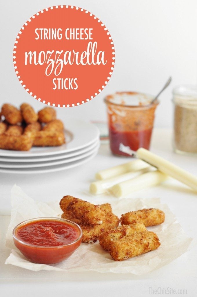 string cheese into mozzarella sticks