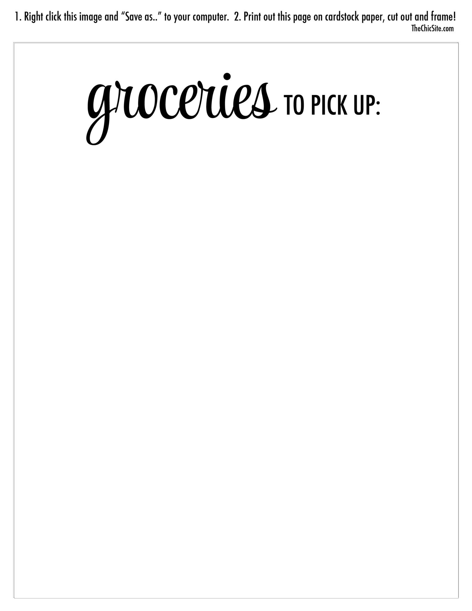 Frameable Dry Erase Grocery List Rachel Hollis