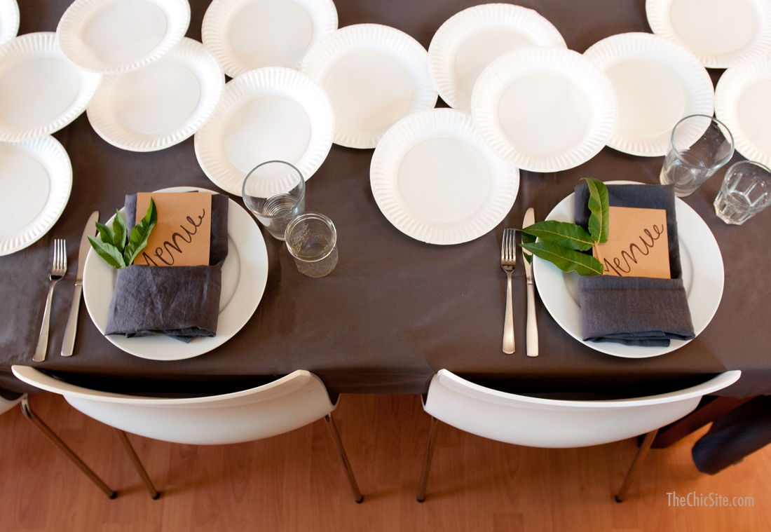 white and gray table scape