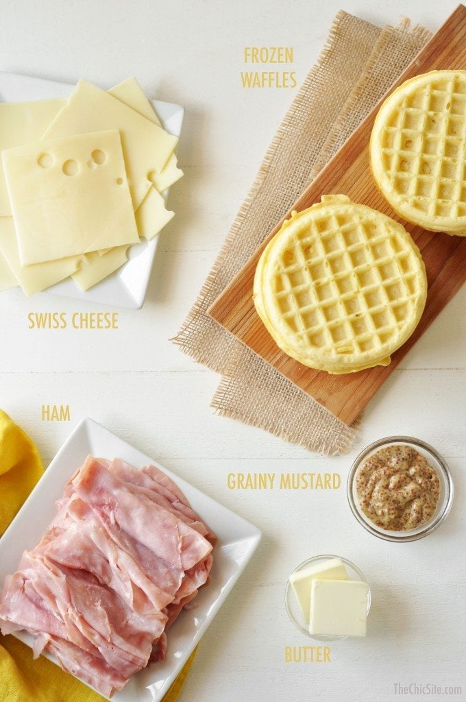 waffles, ham and cheese