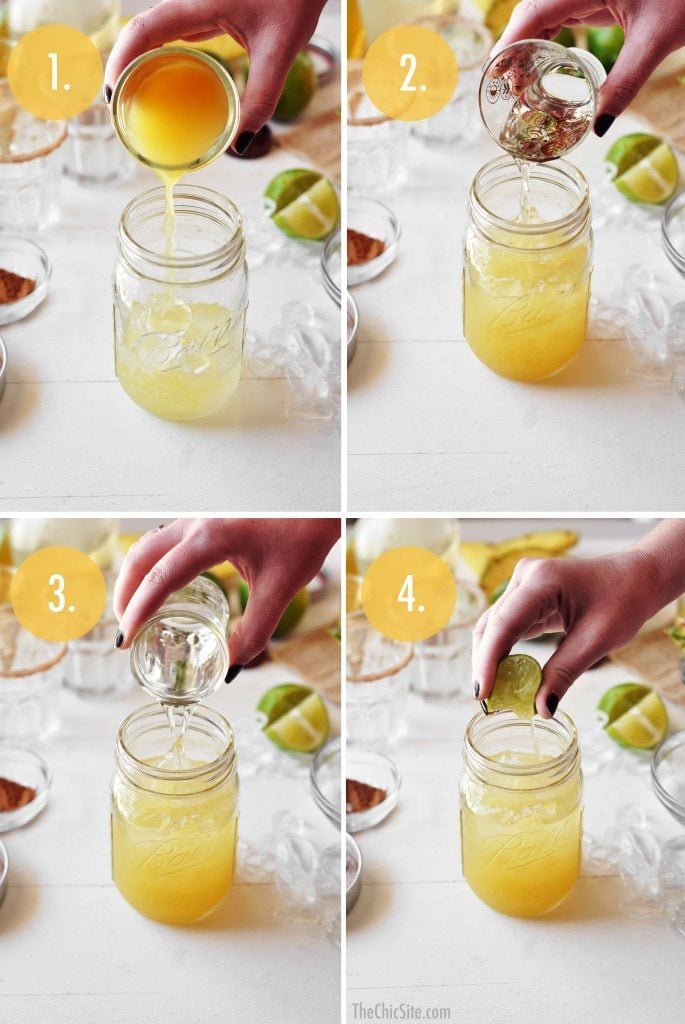 margaritas in a mason jar
