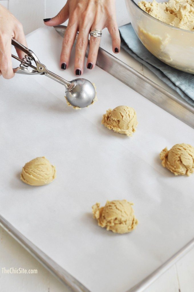 cookie dough on baking sheet