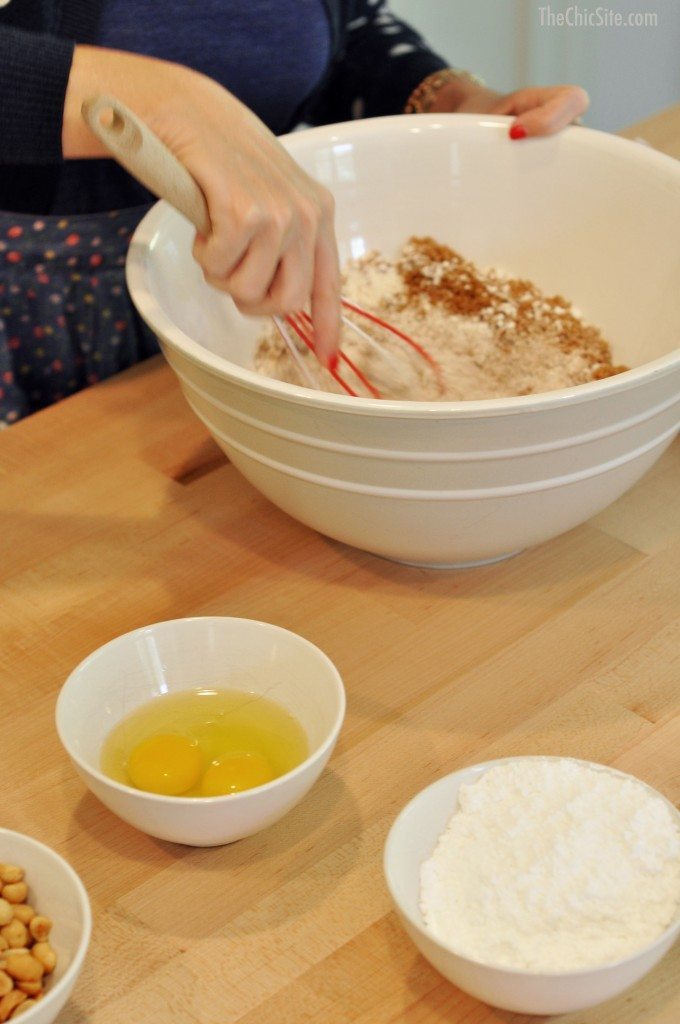 making chocolate cake