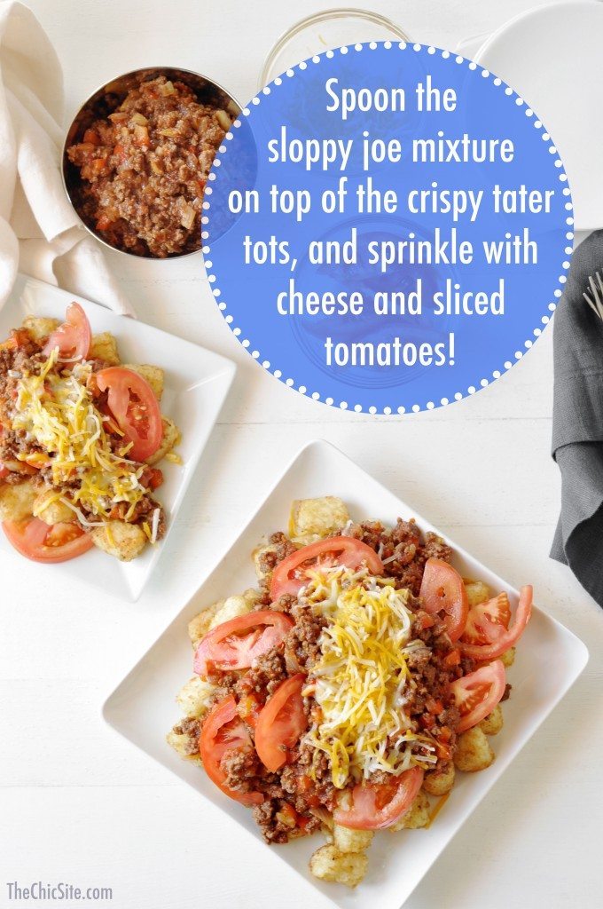 sloppy joes piled on tater tots