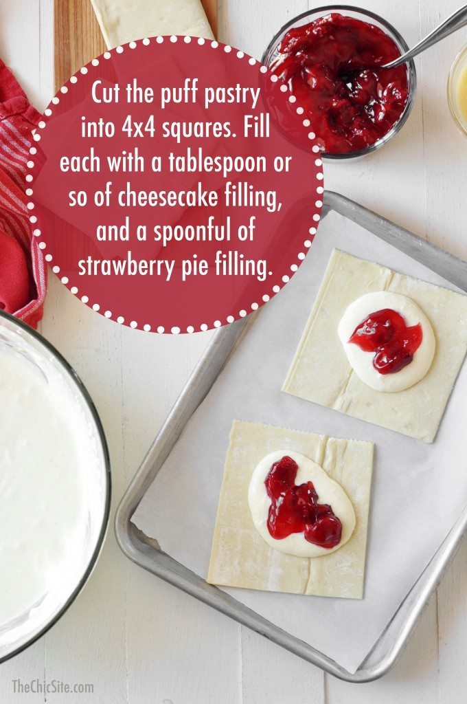 folding cheesecake turnovers