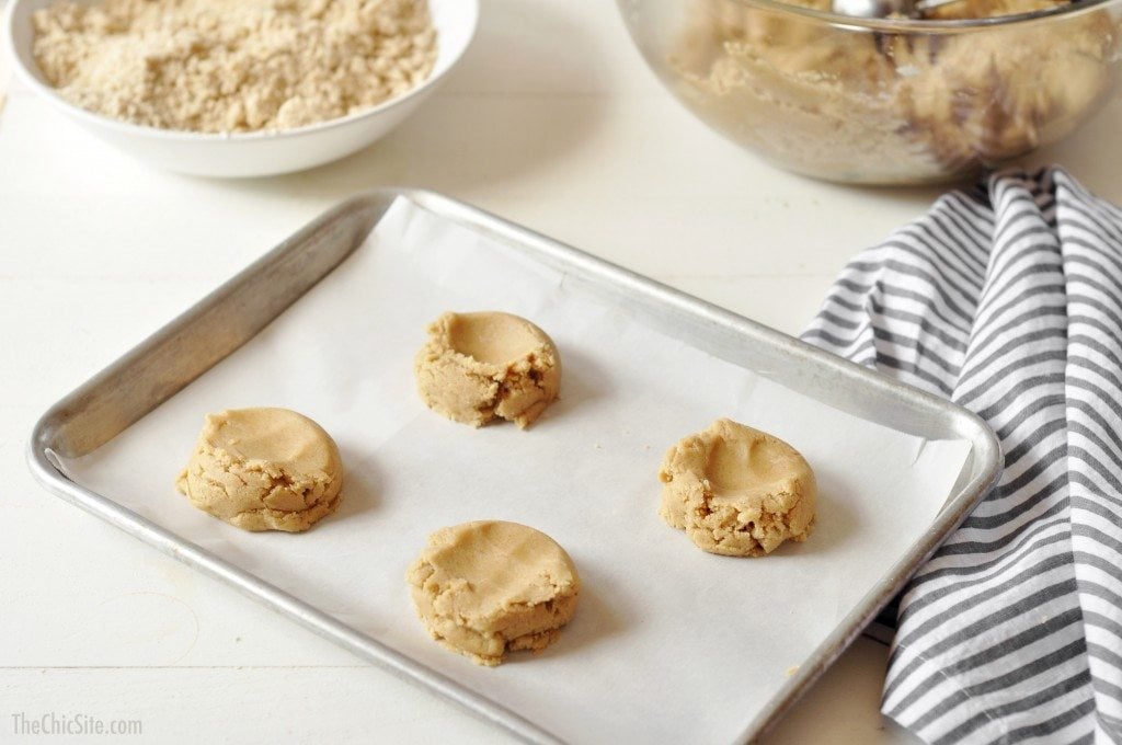 cookie dough on baking sheet