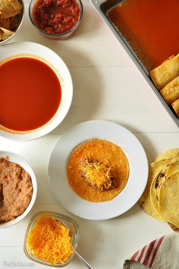 refried bean and cheese enchiladas