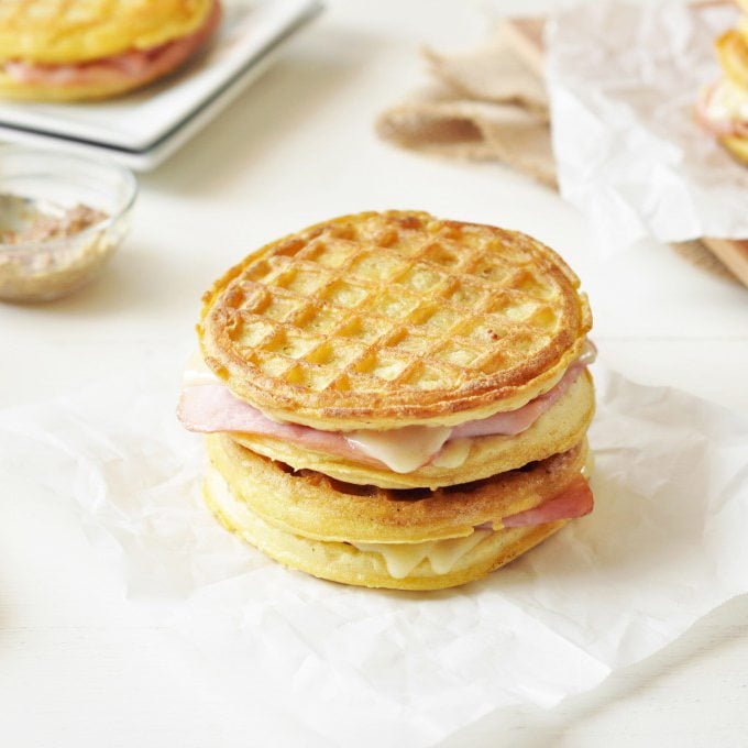 Waffle Ham and Cheese Grilled Cheese