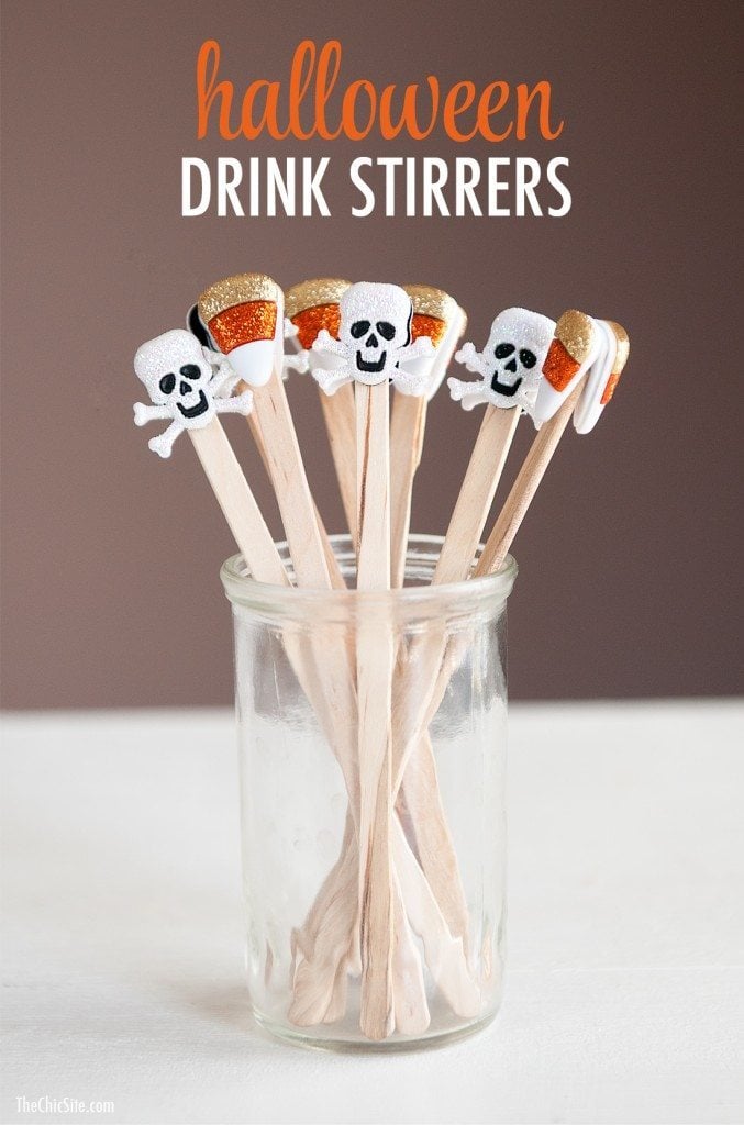 skull and crossbones drink stirrer