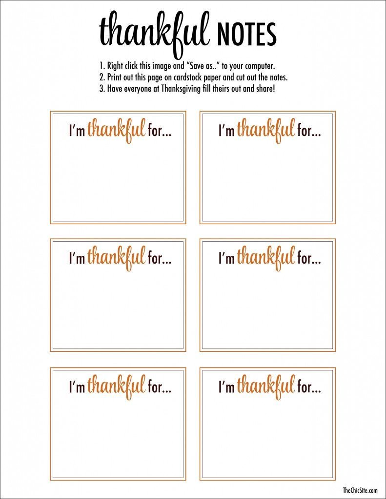 free thanksgiving printable