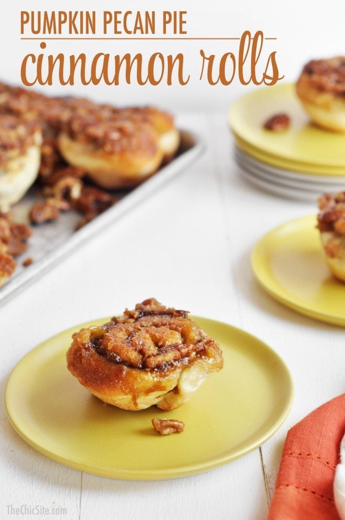 pumpkin cinnamon rolls with pecans