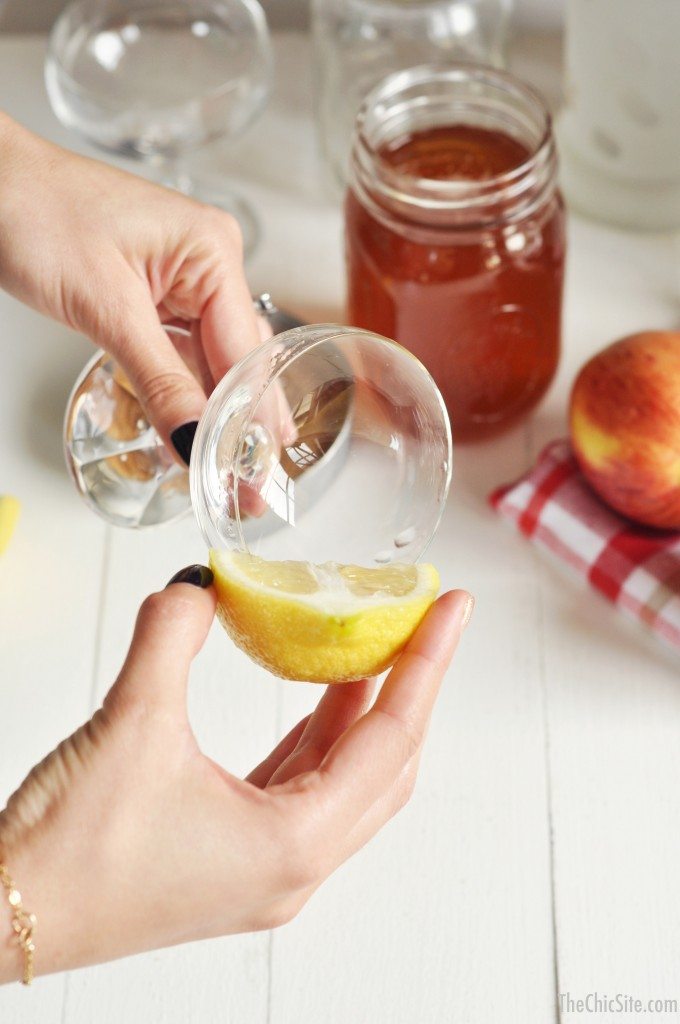 garnishing cocktail glasses