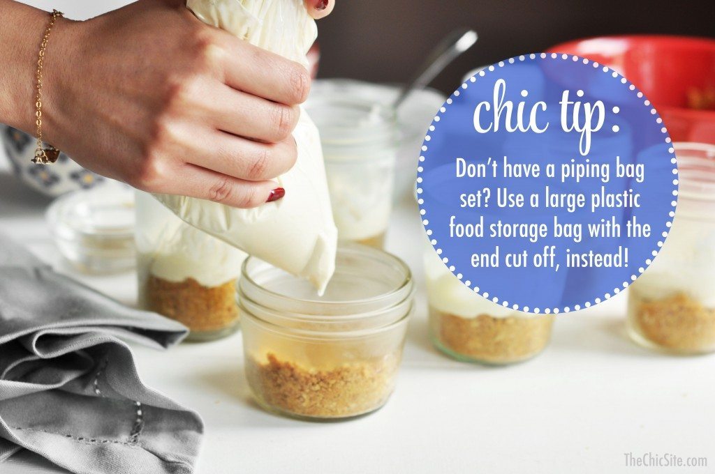 cheesecake filling in piping bag