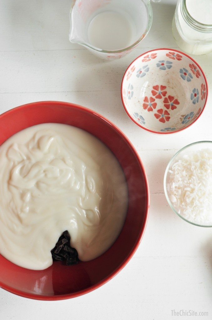 hot coconut milk and chocolate