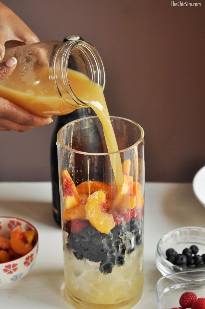 pear juice champagne cocktail