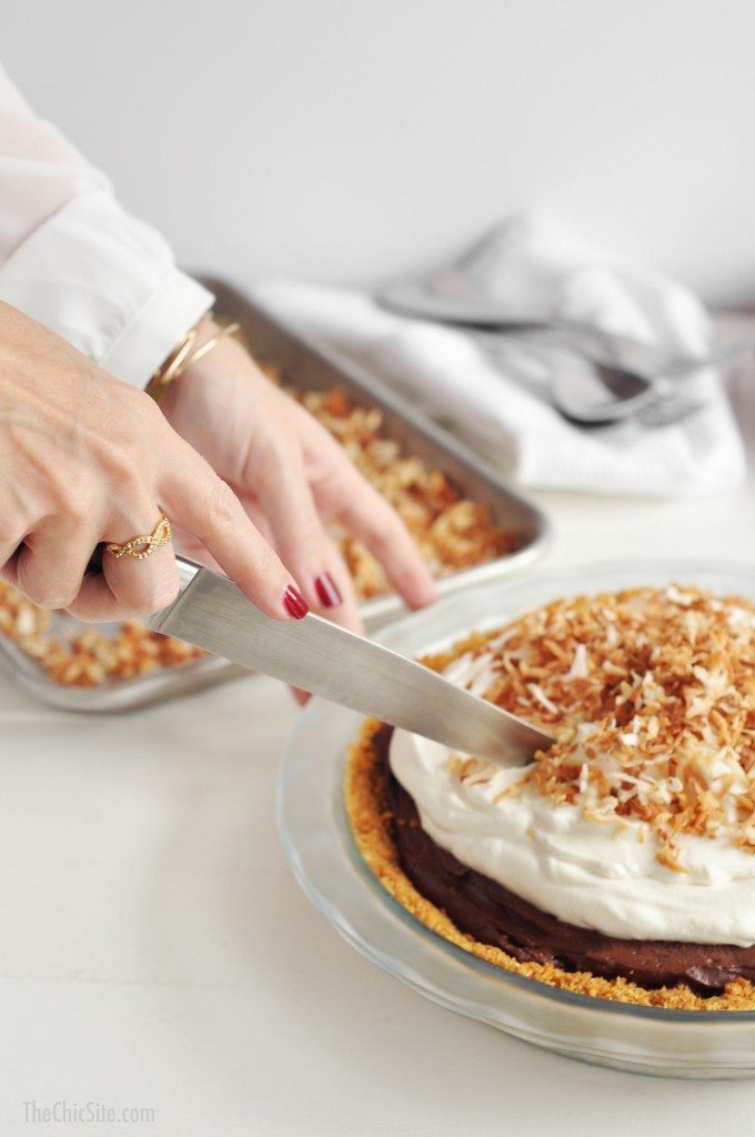 the chic site chocolate coconut cream pie