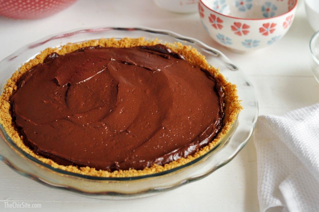 filled pie with chocolate and coconut