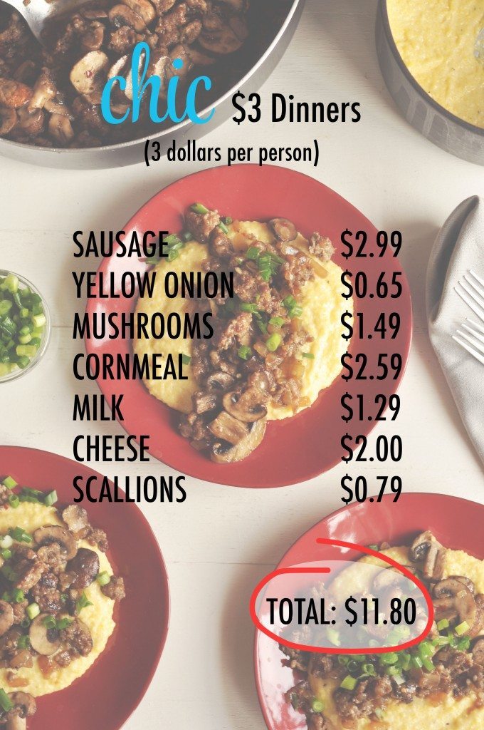 chic 3 dollar dinners