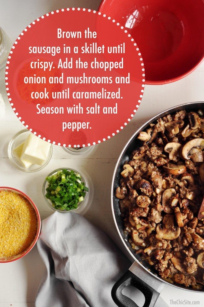 sausage and mushrooms