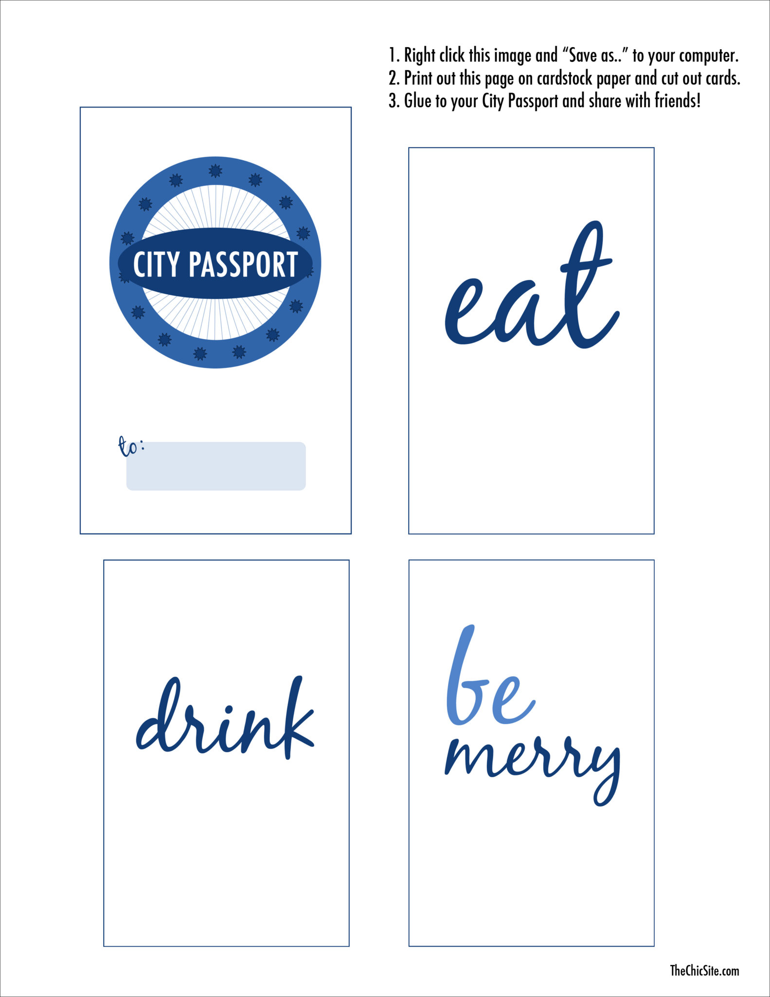 City Passport Printables The Chic Site