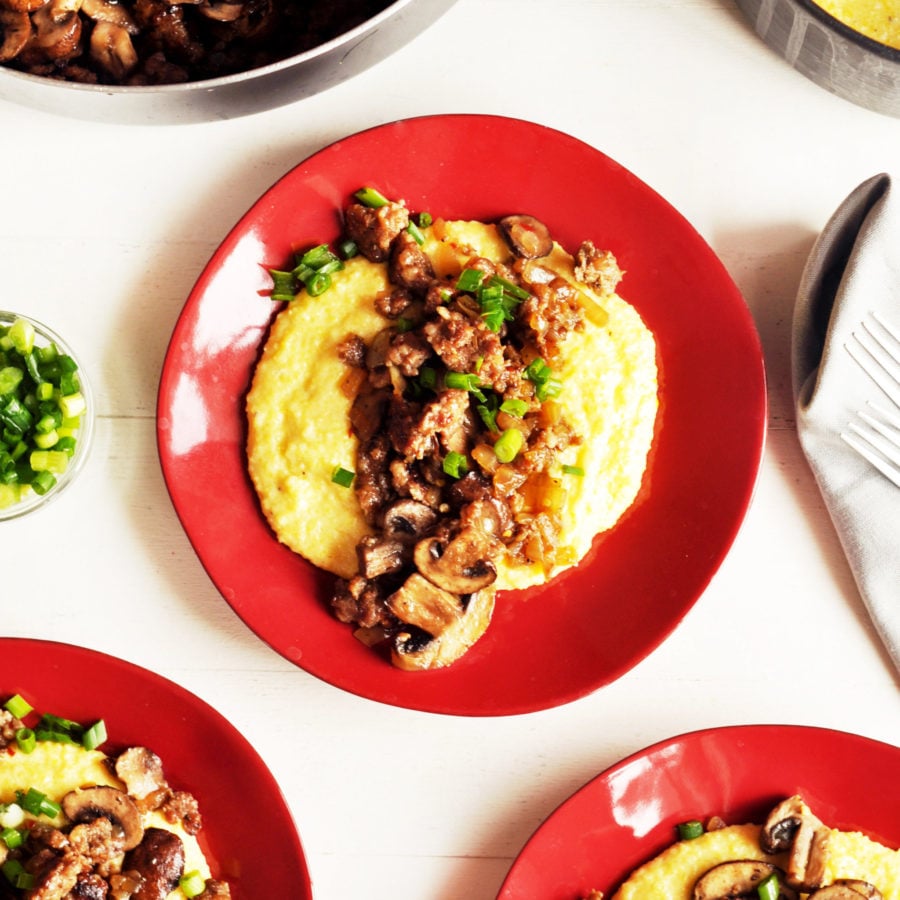 Sausage and Mushroom Polenta