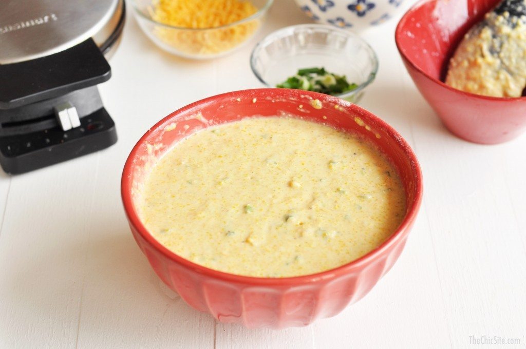 waffle batter in bowl