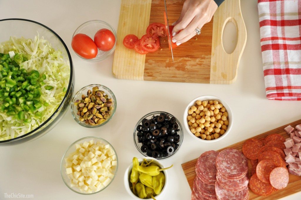 salad with lots of vegetables