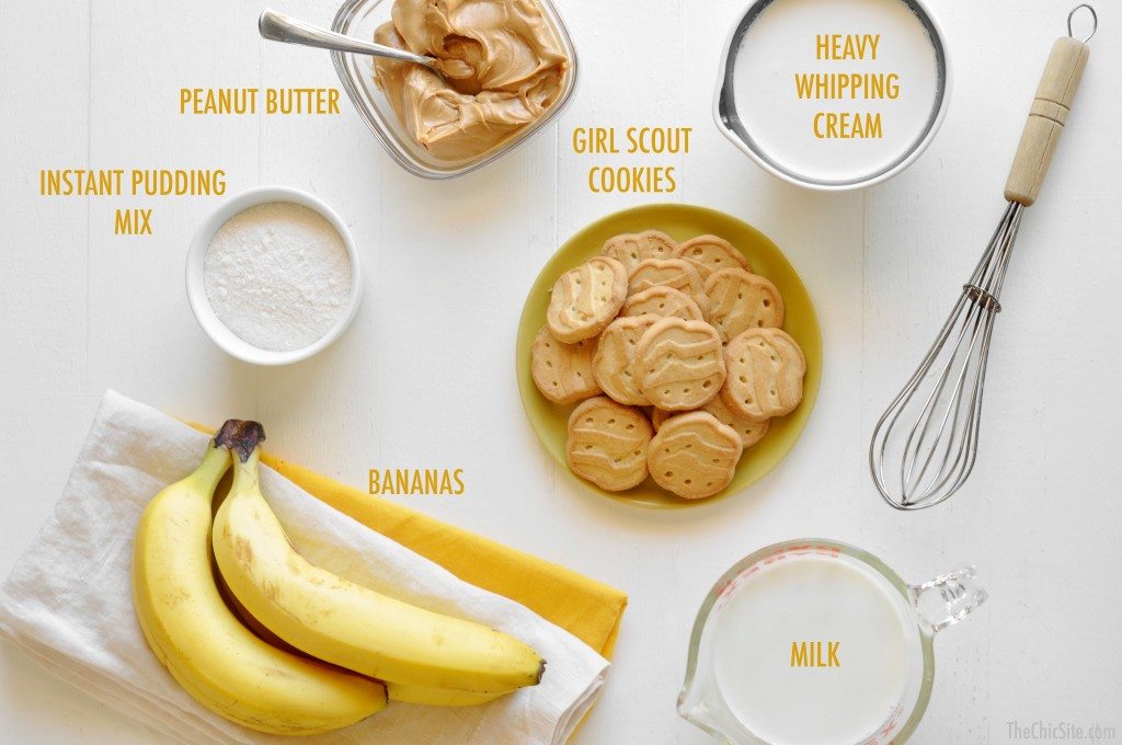 ingredients for peanut butter banana pudding