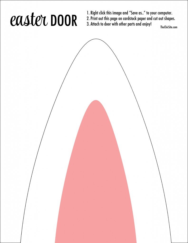 The Chic Site Bunny Door Free Printable Ear Top