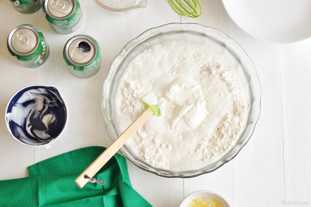 bisquick and sour cream in bowl