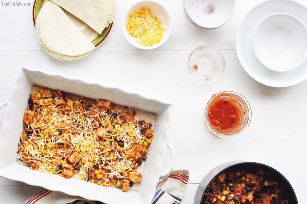 layering mexican lasagna