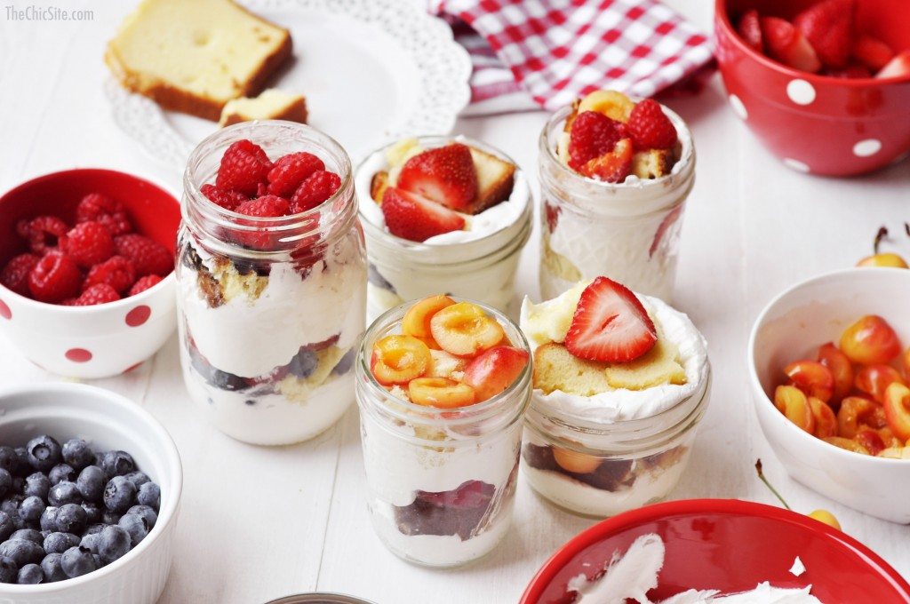fresh fruit desserts in jars