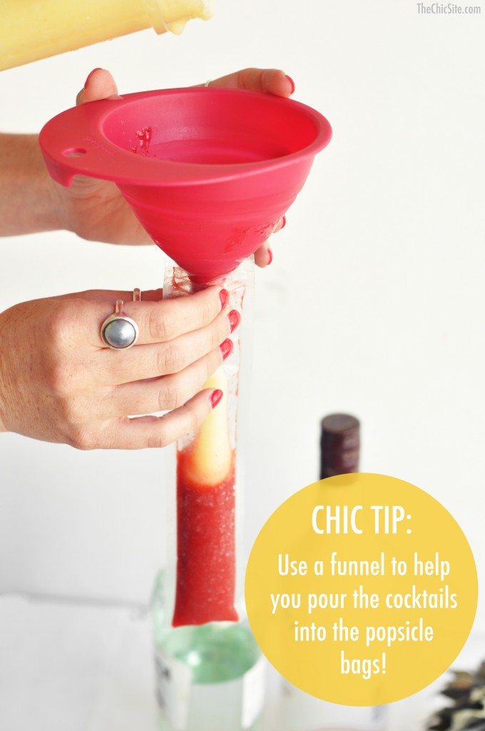 making frozen popsicle drinks