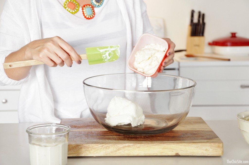 cream cheese, mayo and blue cheese